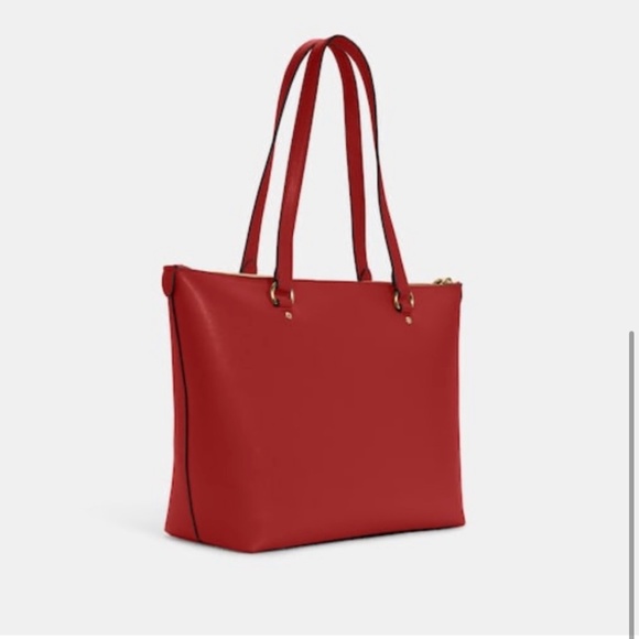 New! Coach Red Leather Gallery Tote - Picture 3 of 5